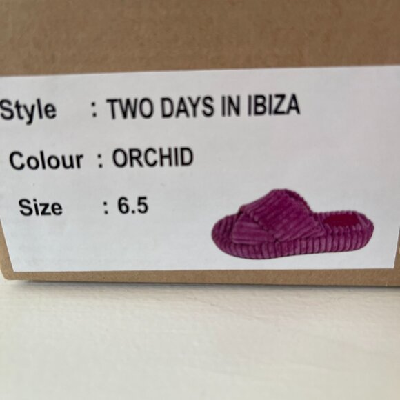 Free People Two Days in Ibiza Terry Slides Orchid Purple size 6.5 - Picture 4 of 5